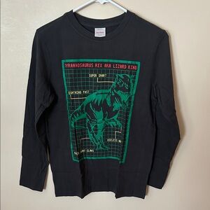 Hanna Andersson Black Dinosaur Graphic Long Sleeve Tee 12 nwt